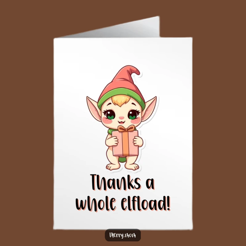 Free Printable Elf Animal Thank You Card: Funny Gift Delivery Downloadable for Gratitude