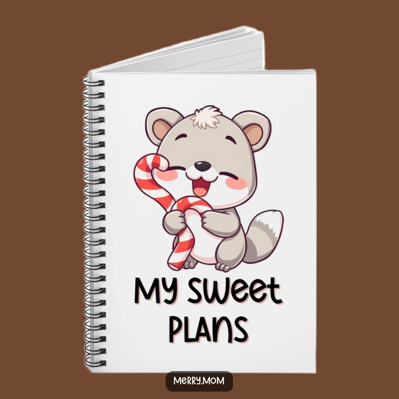Funny Animal Notebook - Jot Down Wishes with Candy Cane Winks