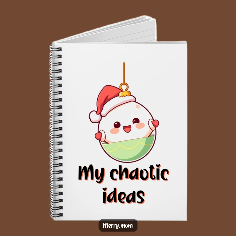 Funny Kawaii Ornament Notebook - Jot Down Your Festive Wishes!