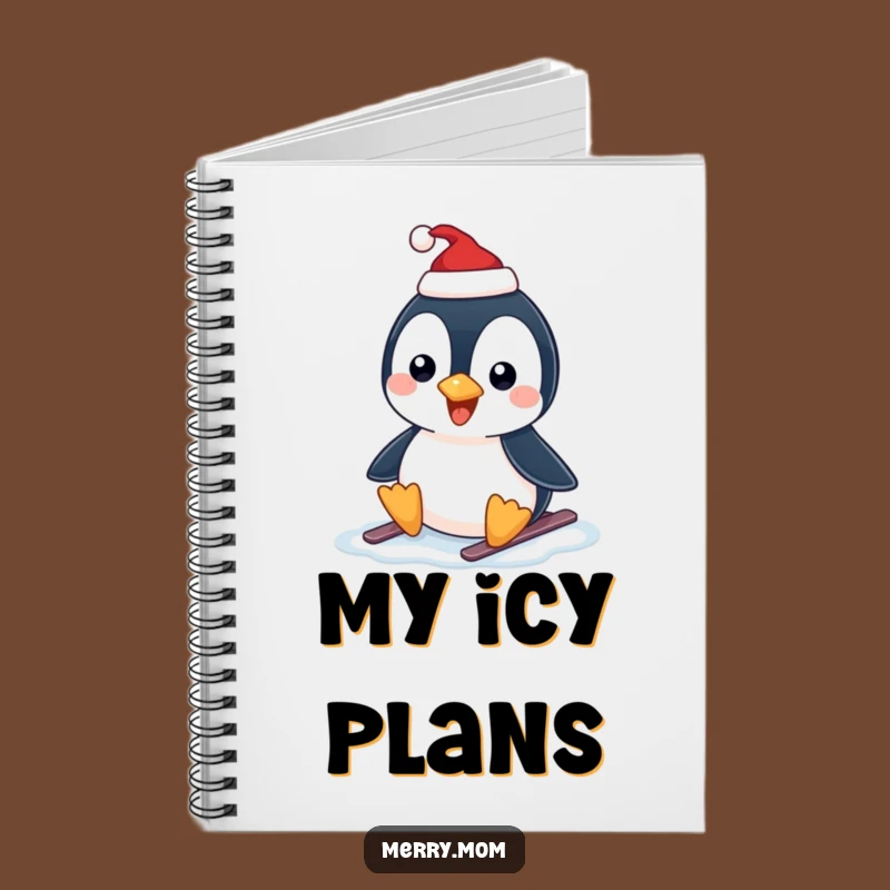 Funny Penguin Slide Notebook - Jot Down Your Holiday Plans Gift