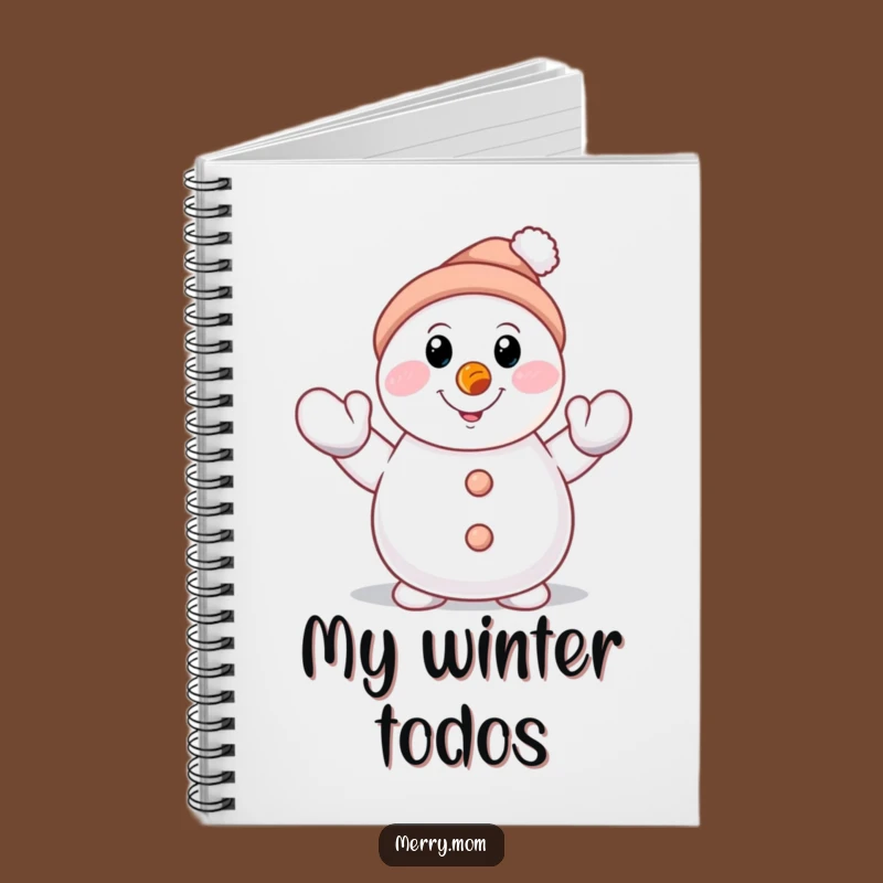Funny Snowman Waving Notebook - Cheerful Journal, Perfect Winter Stationery Gift