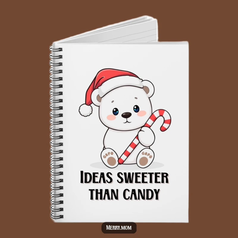 Funny Polar Bear Candy Cane Notebook: Cute Christmas Journal, Thoughtful Funny Gift