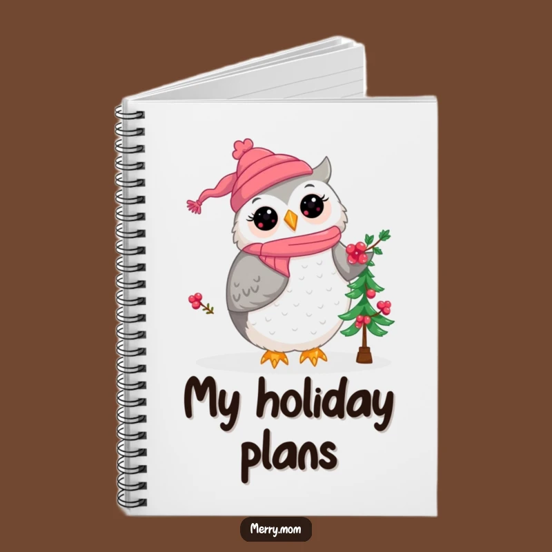 Kawaii Owl Mom Christmas Notebook - Jot Down Holiday Plans & Ideas