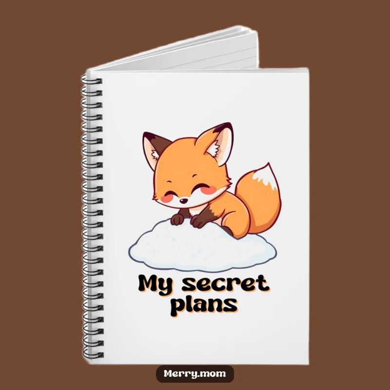 Kawaii Fox Snow Dig Notebook - Jot Down Winter Ideas & Plans