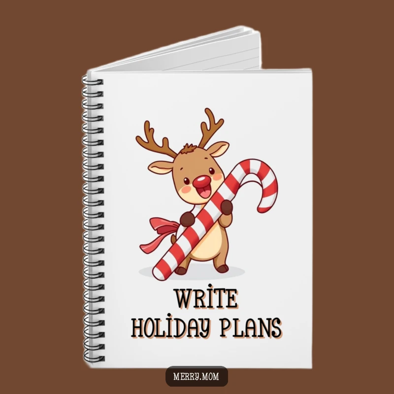 Funny Kawaii Reindeer Notebook: Candy Cane Journal, Great Funny Gift