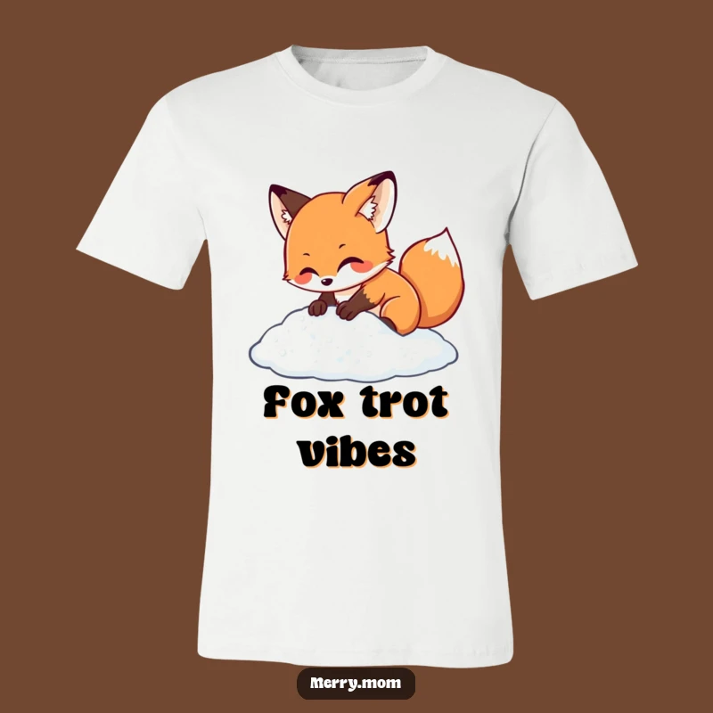 Kawaii Fox Digging Snow T-Shirt - Adorable Winter Graphic Tee