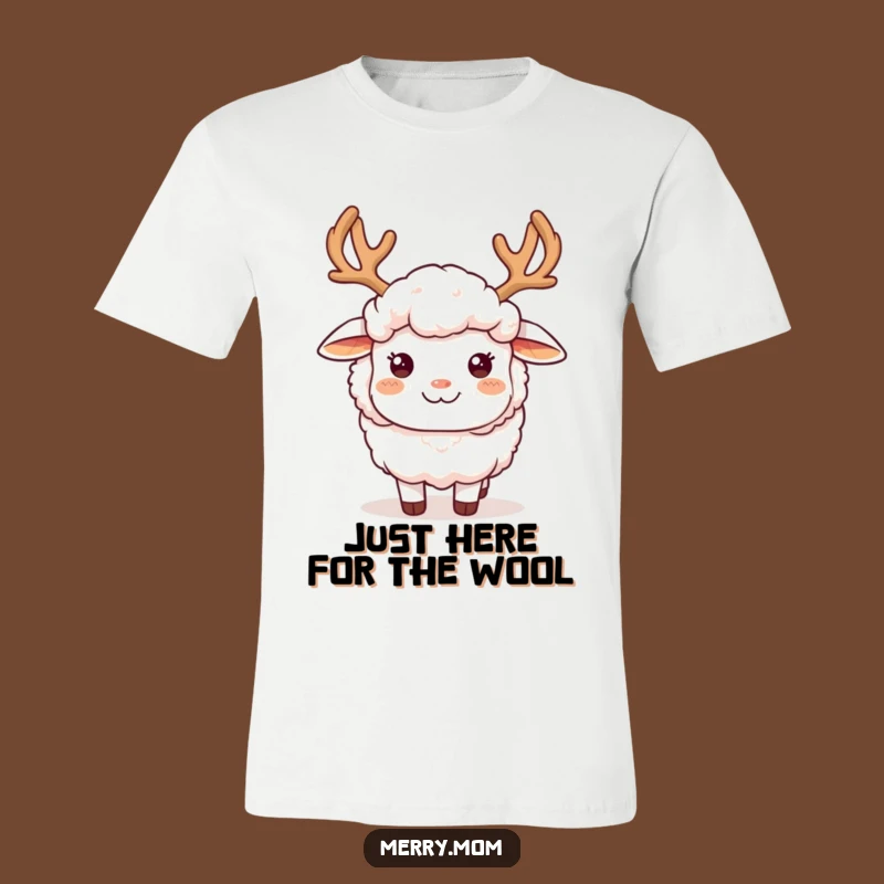 Funny Fluffy Sheep with Antlers T-Shirt: Hilarious Christmas Apparel & Unique Gift Idea