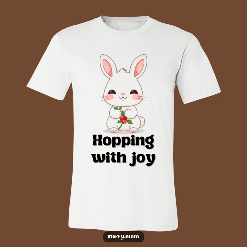 Funny Kawaii Bunny T-Shirt: Rosy Cheeks & Holly, The Ultimate Cute Holiday Tee!