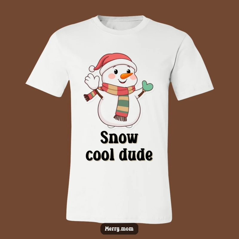T-Shirt: Funny Happy Snowman Waving - Embrace Winter Fun!