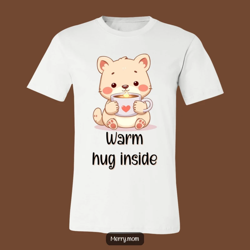 Cozy Animal Cocoa T-Shirt: Steaming Warmth, Adorable Humor, Perfect Gift Apparel