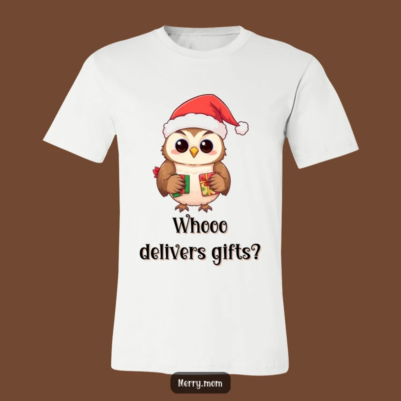 Funny Owl Santa T-Shirt - Wise Present Delivering Holiday Tee