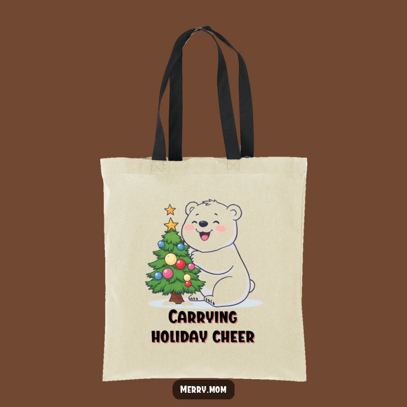 Funny Polar Bear Tote Bag: Building Tree, Handy Funny Gift!
