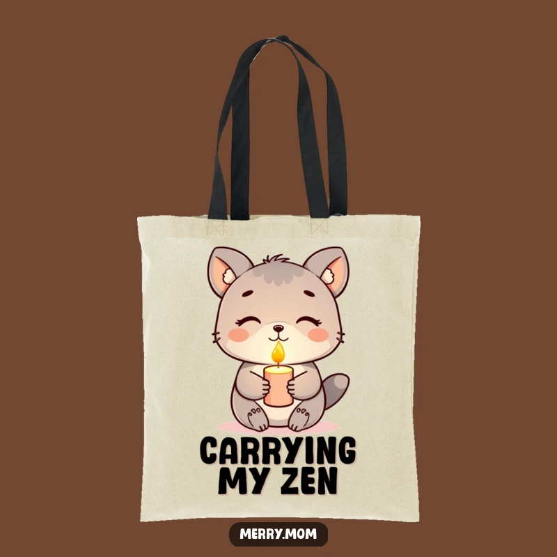 Funny Animal Candle Tote Bag - Carrying Light and Peaceful Vibes