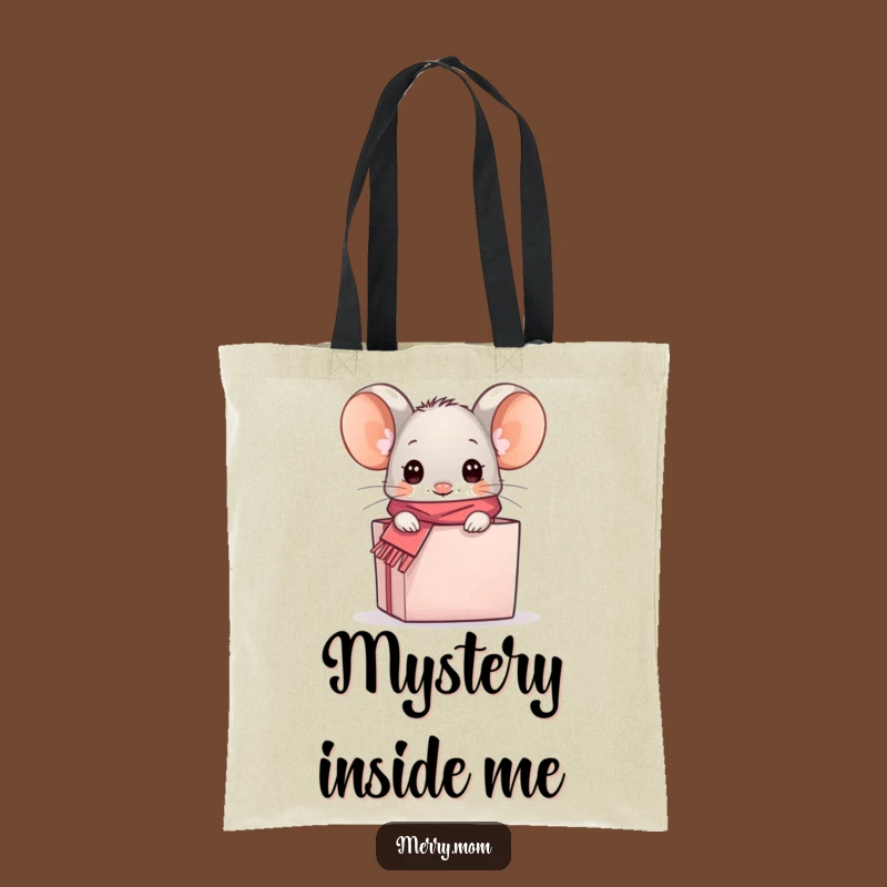 Funny Kawaii Mouse Gift Box Tote Bag - Stylish & Humorous Shopping Companion