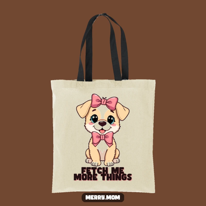 Funny Puppy Bow Tote Bag: Carry Your Essentials with Canine Charm Gift
