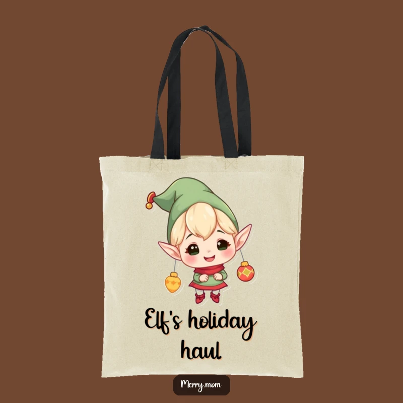 Tote Bag: Funny Elf Hanging Ornaments - Carry Your Festive Spirit!